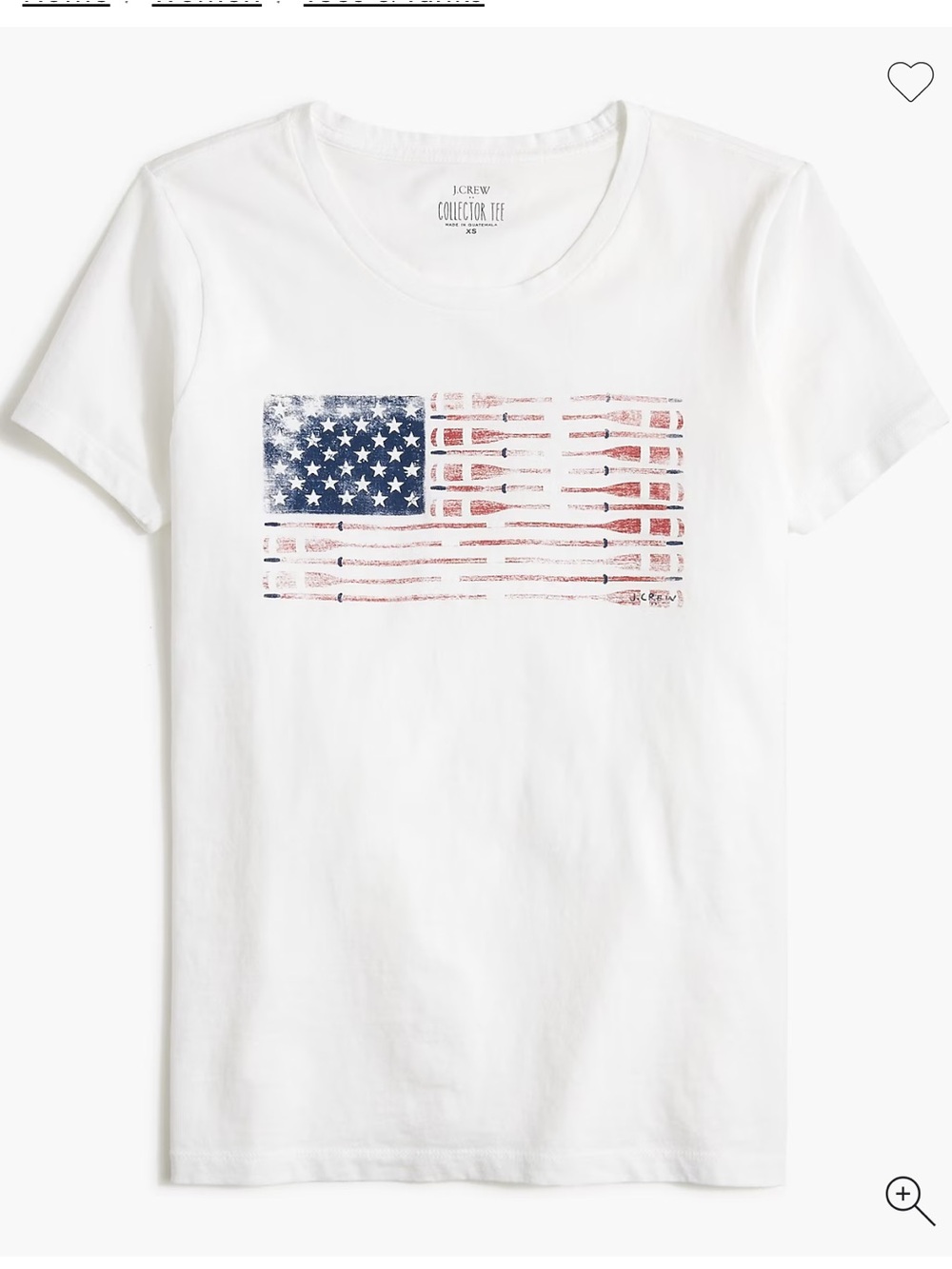 J. Crew Oars Flag Graphic Collector Tee Women  XXL White with design